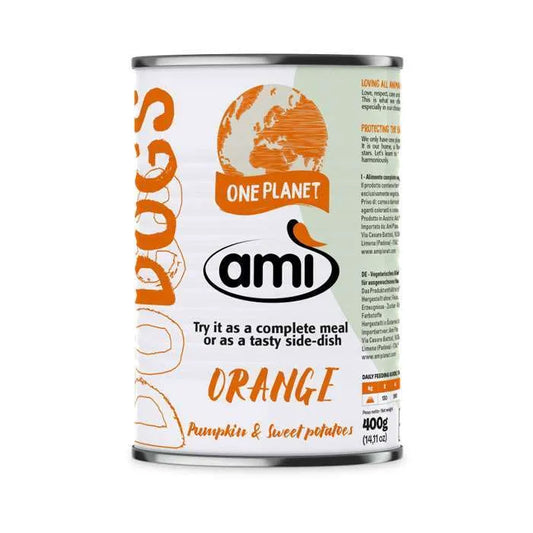 mi V-LOVE ORANGE 400g – Vegetarisches Nassfutter für Hunde mit Erbsenprotein, Kürbis & Süßkartoffeln, sojafrei und ohne Konservierungsstoffe