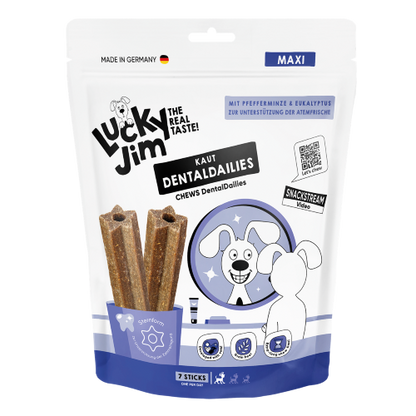 Lucky Jim DentalDailies Maxi vegane Zahnpflege-Sticks für große Hunde in der 350-g-Packung