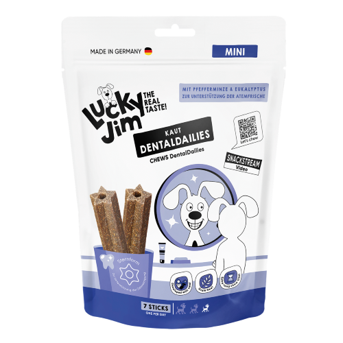 Lucky Jim DentalDailies Mini vegane Zahnpflege-Sticks für kleine Hunde in der 170-g-Packung