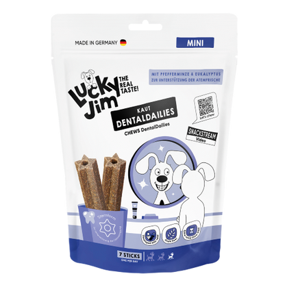 Lucky Jim DentalDailies Mini vegane Zahnpflege-Sticks für kleine Hunde in der 170-g-Packung
